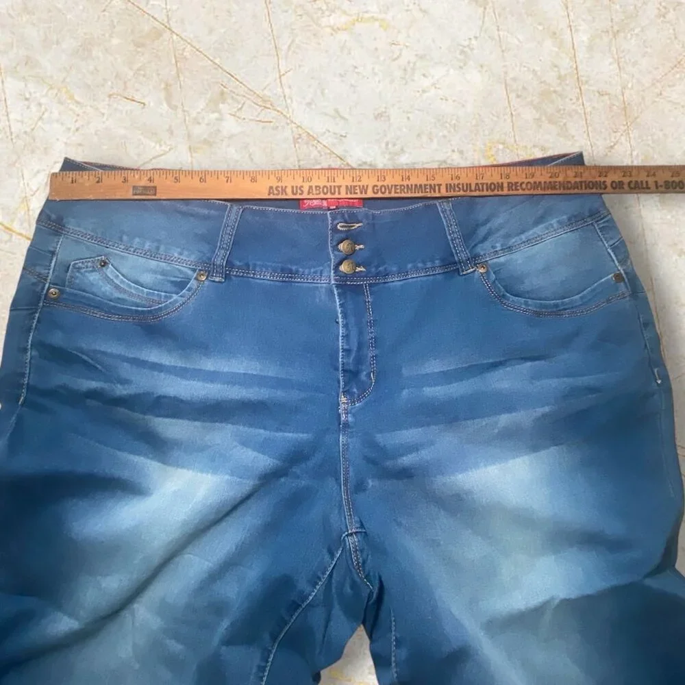 Womens Cropped Denim Capri Pants 24W Stretchy Casual Comfort‎ Y2k Summer